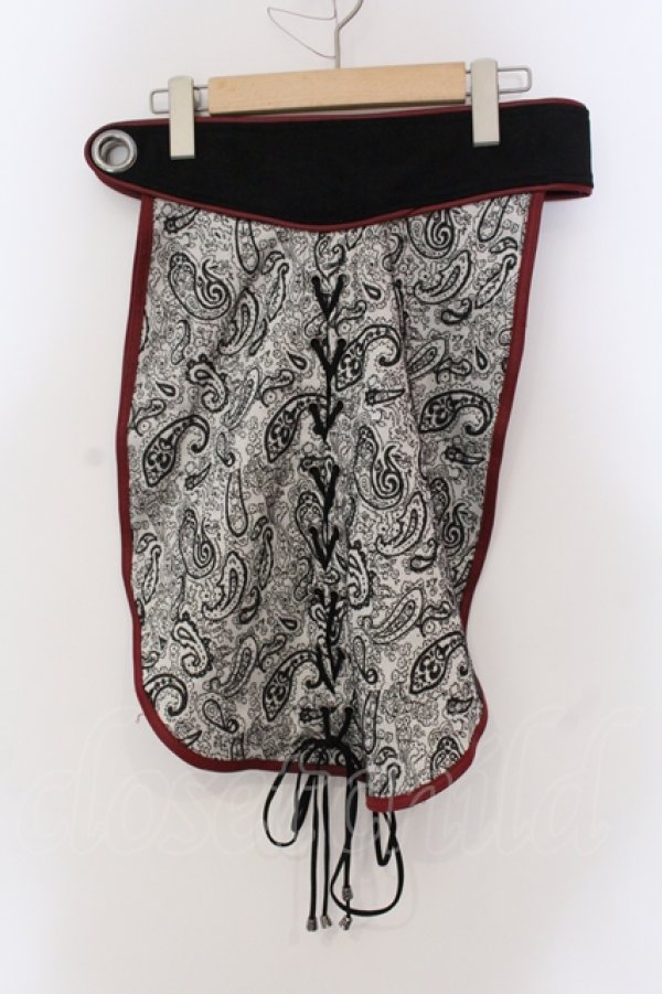 画像1: Qutie Frash / 2022年 プレミアム黒炎ラップスカート  ブラック×レッド O-25-06-30-132-QU-SK-IG-ZT083 (1)