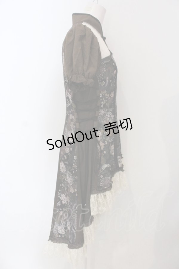 画像3: Qutie Frash / チャイナパフワンピ  ブラウン O-25-06-30-136-QU-OP-IG-ZT076 (3)