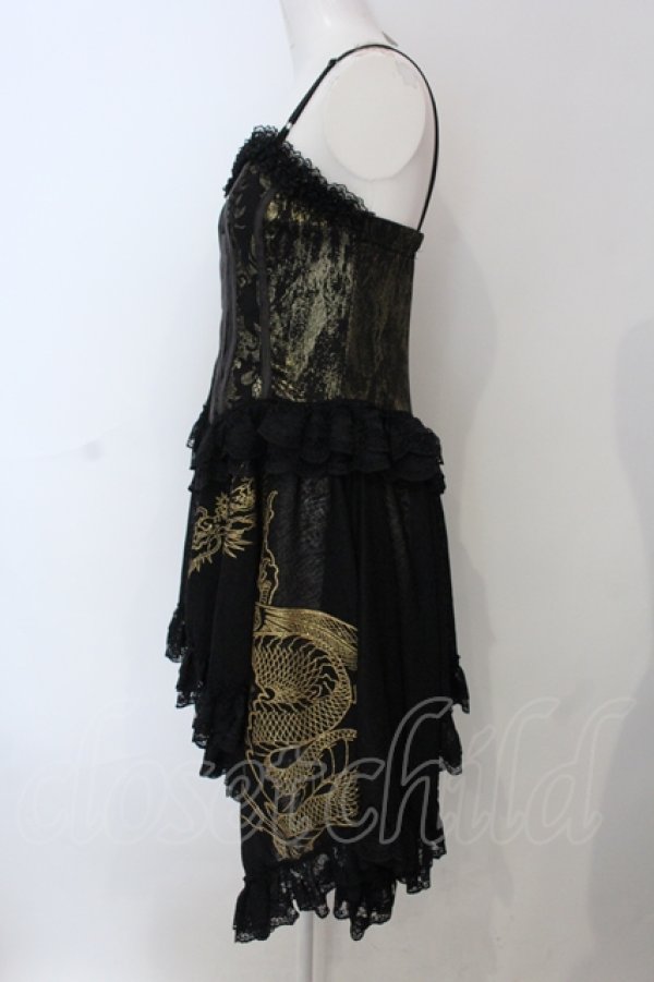 画像3: Qutie Frash / 編み上げキャミワンピ  ゴールド O-25-06-30-138-QU-OP-IG-ZT059 (3)