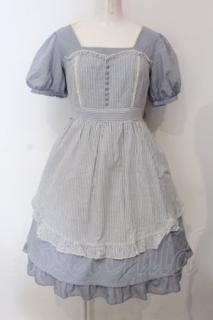 画像: axes femme / 重ね着風コットンワンピース  サックス O-25-06-30-143-AX-OP-IG-OS