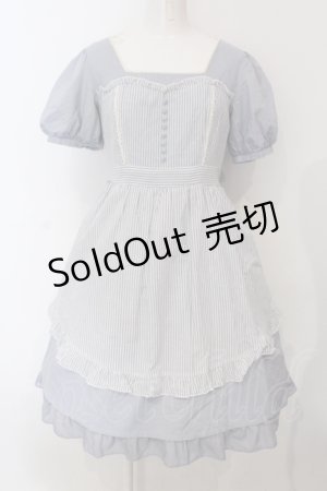 画像: axes femme / 重ね着風コットンワンピース  サックス O-25-06-30-143-AX-OP-IG-OS