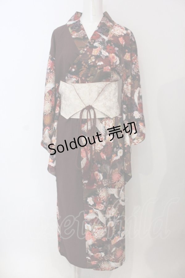 画像1: Qutie Frash / 浴衣4点SET  鶴RED O-25-06-30-146-QU-OP-IG-OS (1)