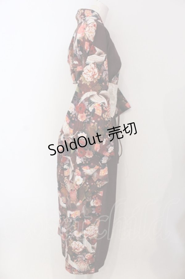 画像2: Qutie Frash / 浴衣4点SET  鶴RED O-25-06-30-146-QU-OP-IG-OS (2)