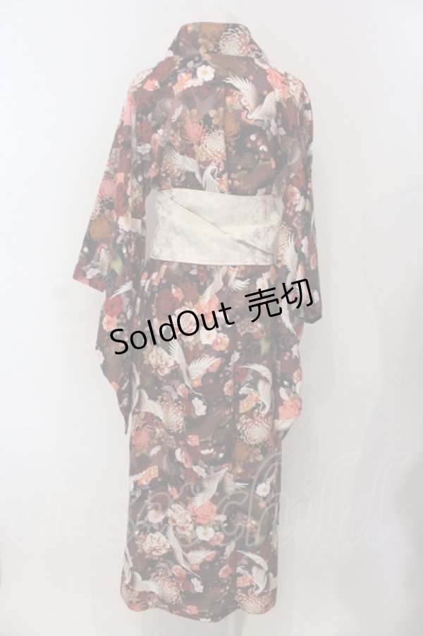 画像3: Qutie Frash / 浴衣4点SET  鶴RED O-25-06-30-146-QU-OP-IG-OS (3)