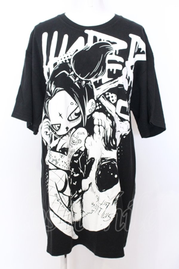 画像1: HYPER CORE / プリントBIGTシャツ  ブラック O-25-06-30-018-PU-TO-OW-ZT021 (1)
