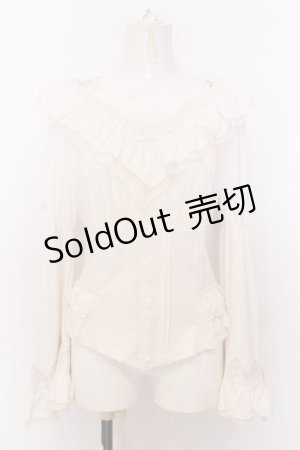 画像: Ozz oneste / はしごレースフリルプルオーバー  オフホワイト O-25-06-30-023-OO-TO-OW-OS