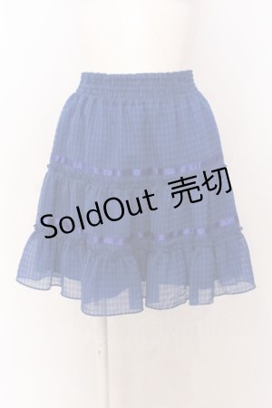 画像: Emily Temple cute / リボン配色シフォンミニスカート  アオ O-25-06-30-029-ET-SK-OW-OS
