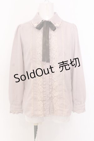 画像: axes femme / 巻きバラ付きブラウス M ピンク×ブラウン O-25-06-30-030-AX-BL-IG-OS
