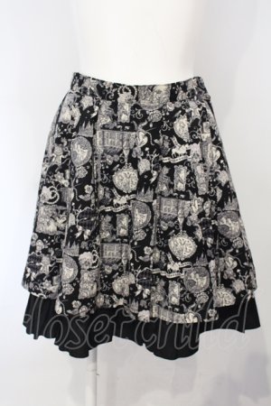 画像: PEACE NOW / キャットプリントバックティアードスカート  ブラック O-25-07-05-044-PU-SK-IG-OS