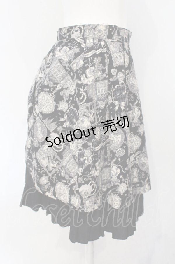 画像2: PEACE NOW / キャットプリントバックティアードスカート  ブラック O-25-07-05-044-PU-SK-IG-ZS (2)