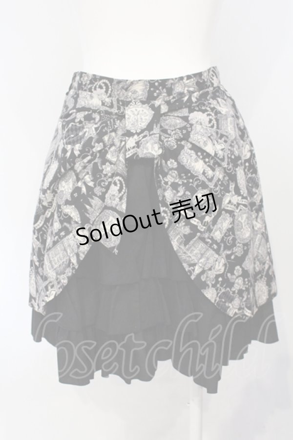 画像3: PEACE NOW / キャットプリントバックティアードスカート  ブラック O-25-07-05-044-PU-SK-IG-ZS (3)