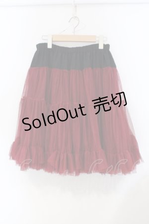 画像: BPN / チュールボリュームスカート  レッド×ブラック O-25-07-05-045-GO-SK-IG-ZS
