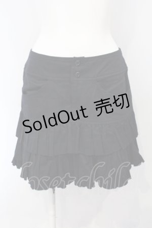 画像: PEACE NOW / バックリボンティアードスカート M ブラック O-25-07-05-048-PU-SK-IG-OS