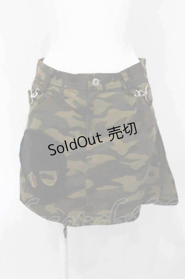 画像1: PEACE NOW / カモフラージュラップ付きミニスカート  カーキグリーン O-25-07-05-049-PU-SK-IG-OS (1)