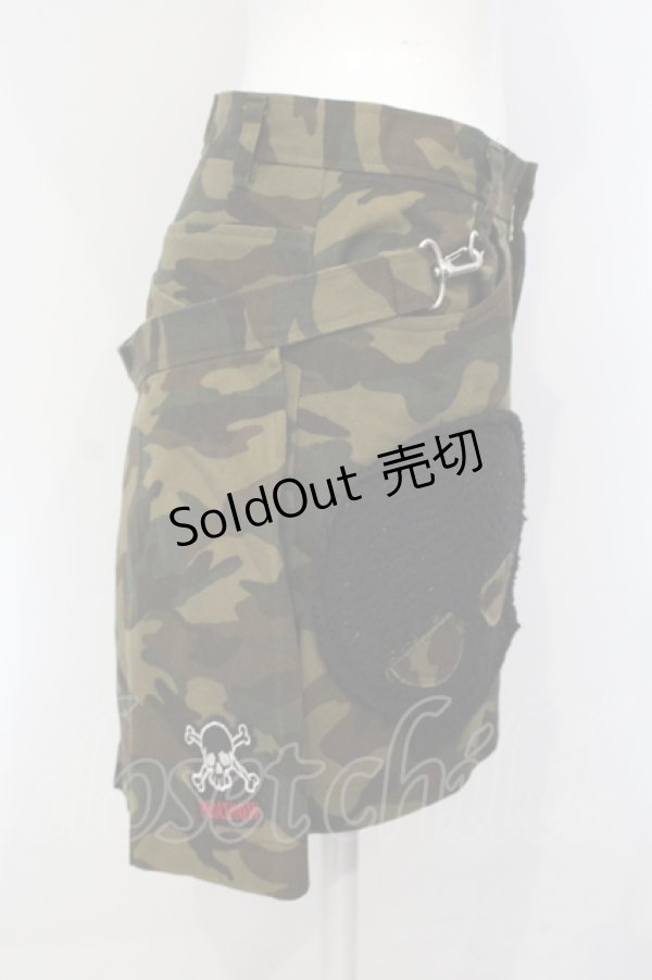 画像2: PEACE NOW / カモフラージュラップ付きミニスカート  カーキグリーン O-25-07-05-049-PU-SK-IG-OS (2)