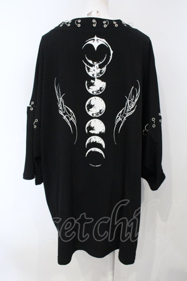 REFLEM / ピアスリング朔望半袖Tシャツ ブラック O-25-07-05-057-PU-TO-IG-ZY REFLEM / ピアスリング朔望半袖Tシャツ ブラック O-25-07-05-057