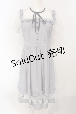 画像: axes femme POETIQUE / レースビスチェ切り替えワンピ  グレー O-25-07-05-069-AX-OP-IG-OS