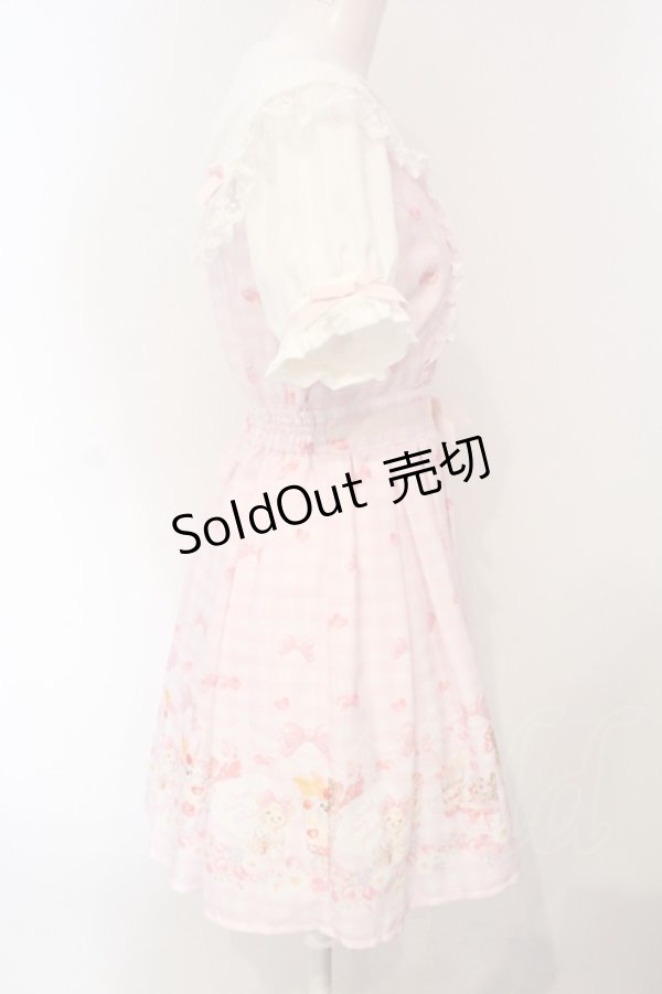 画像4: LIZ LISA / Sweet Bear Gelatoワンピース  ピンク×シロ O-25-07-05-070-LO-OP-IG-OS (4)