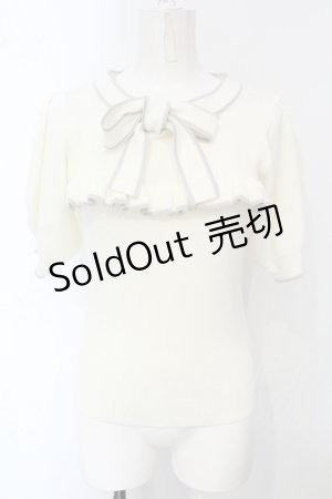 画像: evelyn / フリルリブニットソー  アイボリー O-25-07-05-071-LO-TO-IG-OS