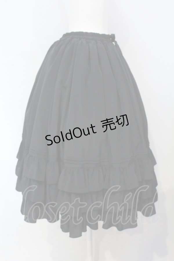 画像2: metamorphose / ピンタックフリルスカート(ミディアム丈)  クロ O-25-07-05-013-ME-SK-IG-OS (2)