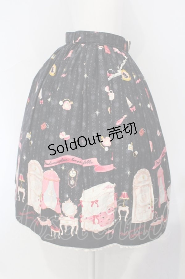 画像4: metamorphose / お部屋柄スカート（ミニ）  クロ O-25-07-05-016-ME-SK-IG-OS (4)
