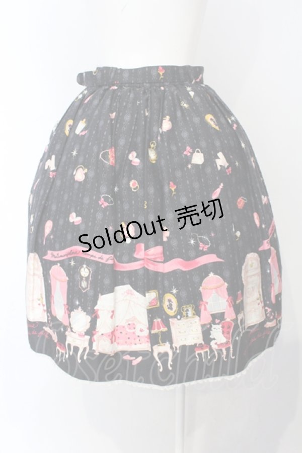 画像5: metamorphose / お部屋柄スカート（ミニ）  クロ O-25-07-05-016-ME-SK-IG-OS (5)
