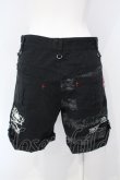 画像3: MAD / スカルptショートパンツ S ブラック×レッド O-25-07-05-002-PU-PA-OW-OS (3)