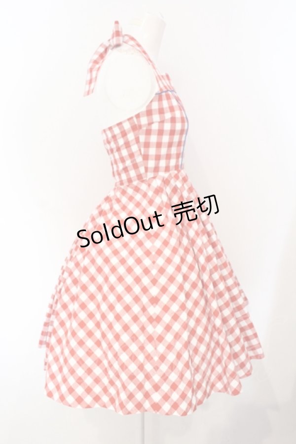 画像2: Belette / ギンガムスカラップジャンパースカート  アカ O-25-07-05-023-LO-OP-OW-ZT508 (2)