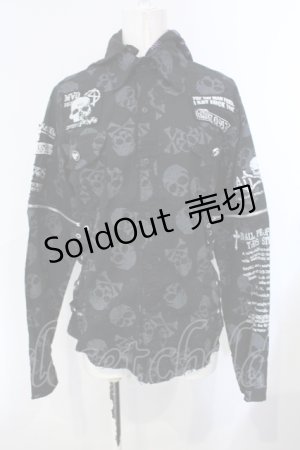 画像: MAD / スカルガーゼフード付きブラウス M ブラック O-25-07-07-031-PU-BL-IG-ZS