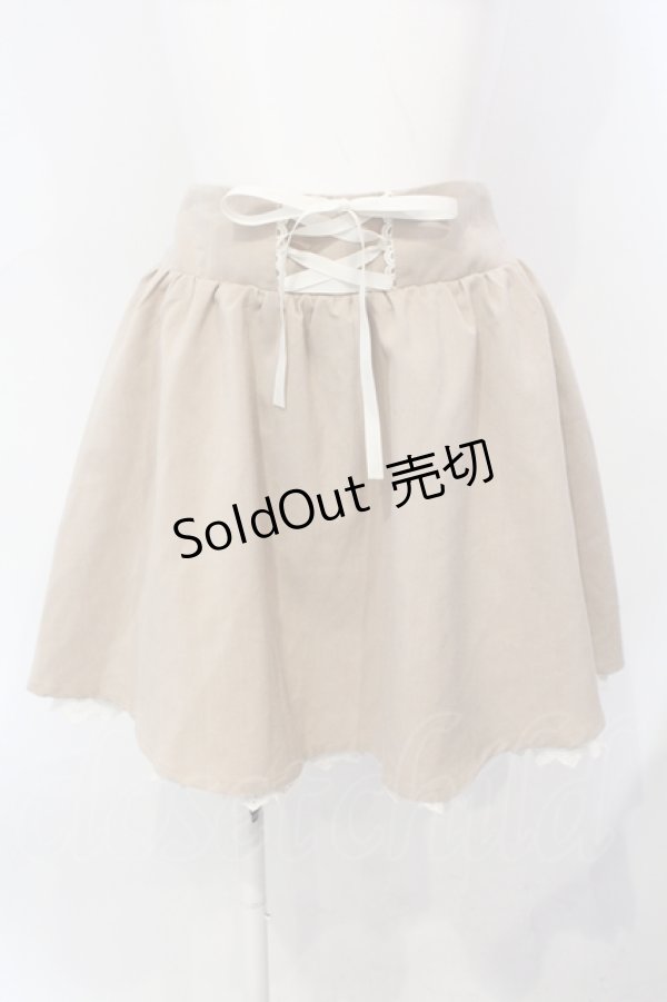 画像1: Ank Rouge / 裾レーススカート  ベージュ O-25-07-07-035-CA-SK-OW-OS (1)