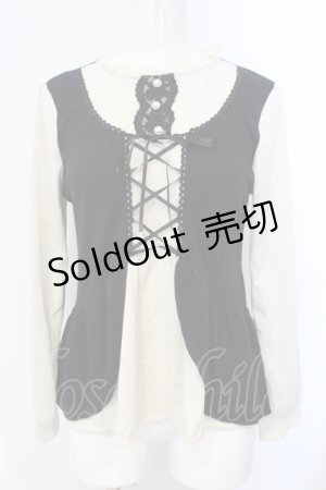 画像: axes femme / 重ね着風プルオーバー M クロ×キナリ O-25-07-07-036-AX-TO-OW-OS