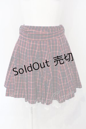 画像: Secret Honey / 裾レースチェックスカート  アカ O-25-07-07-048-CA-SK-OW-OS