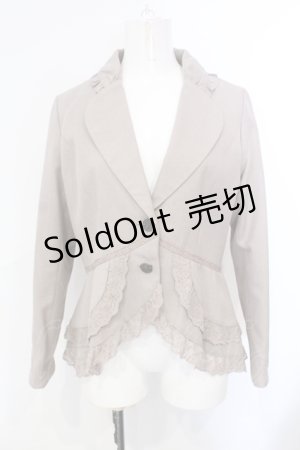 画像: axes femme / レース配色フィッシュテールジャケット M グレージュ O-25-07-07-050-AX-JA-OW-ZT161