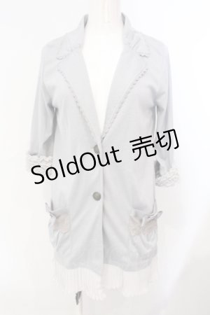 画像: axes femme / 裾プリーツカットジャケット M ブルーグレー O-25-07-07-052-AX-TO-OW-OS