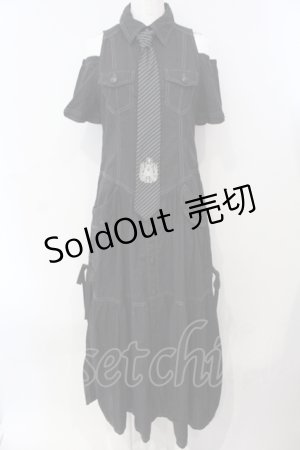 画像: ALGONQUINS / オフショルロングシャツワンピース F ブラック O-25-07-07-055-AL-OP-OW-OS