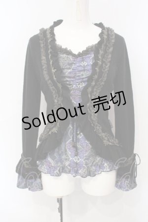 画像: Ozz oneste / バタフライptボレロレイヤードトップス  ブラック×パープル×ブルー O-25-07-07-058-OO-TO-OW-OS