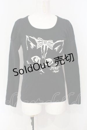 画像: PEACE NOW / キャットフェイスptカットソー M ブラック O-25-07-07-062-PU-TO-OW-ZS
