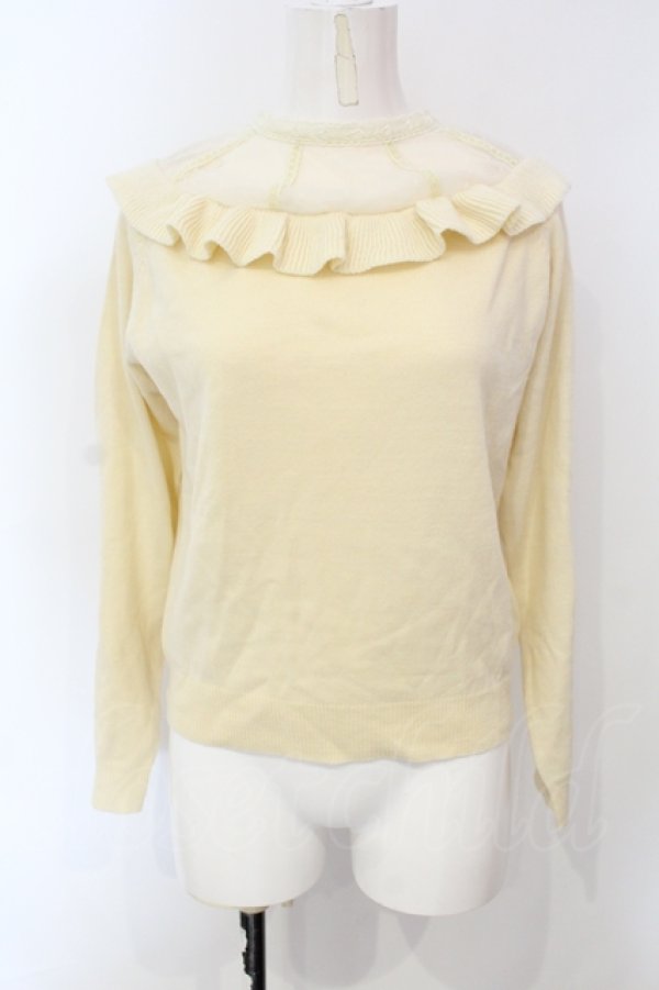 画像1: Secret Honey / ヨークチュール切り替えニット  アイボリー O-25-07-07-065-CA-TO-OW-ZT483 (1)