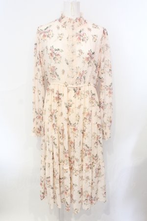 画像: axes femme / ドビー花柄ワンピース M アイボリー O-25-07-07-076-AX-OP-OW-OS