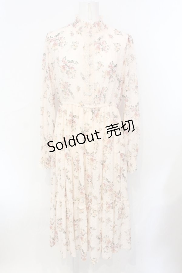 画像1: axes femme / ドビー花柄ワンピース M アイボリー O-25-07-07-076-AX-OP-OW-OS (1)