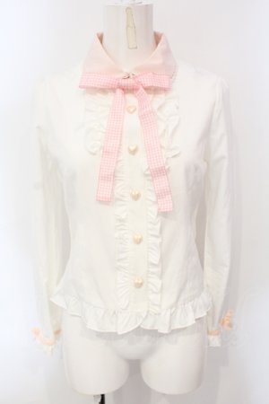 画像: DearMyLove / マイメロディコラボブラウス M シロ×ピンク O-25-07-07-082-EL-BL-OW-OS