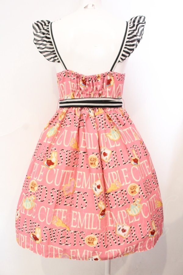 画像4: Emily Temple cute / WONDER LANDクッキーストライプリボンワンピース  ピンク O-25-07-07-008-ET-OP-OW-ZT279 (4)