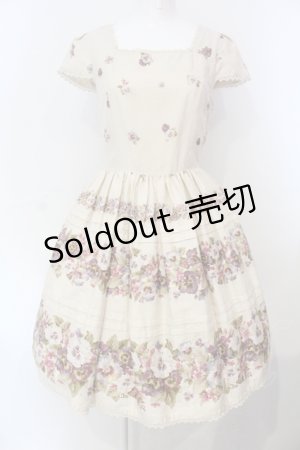 画像: Innocent World / アンティークパンジーワンピース M キナリ O-25-07-07-009-IW-OP-OW-OS