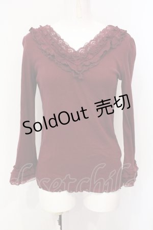 画像: axes femme / Vネックレース重ねインナー M ワイン O-25-07-07-093-AX-TO-OW-OS