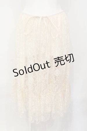画像: axes femme kawaii / レースドロストオーバースカート M キナリ O-25-07-07-095-AX-SK-OW-OS