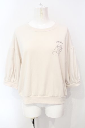 画像: axes femme POETIQUE / キャット刺繍裏毛カットプルオーバー M キナリ O-25-07-07-100-AX-TO-OW-OS