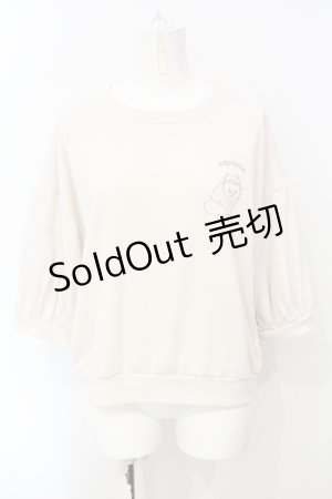 画像: axes femme POETIQUE / キャット刺繍裏毛カットプルオーバー M キナリ O-25-07-07-100-AX-TO-OW-OS