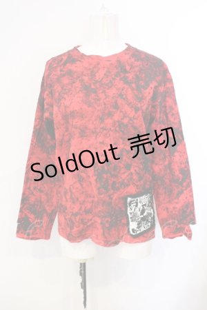 画像: SEX POT ReVeNGe / ペイント長袖カットソー  レッド×ブラック O-25-07-07-024-SP-TO-IG-ZI