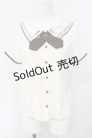 画像: axes femme POETIQUE / スプーン＆フォーク刺繍ブラウス M オフ×ブラウン O-25-07-08-041-AX-BL-IG-OS