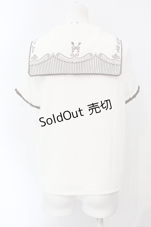 画像4: axes femme POETIQUE / スプーン＆フォーク刺繍ブラウス M オフ×ブラウン O-25-07-08-041-AX-BL-IG-OS (4)